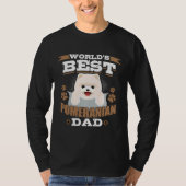 Weltweiter Bester Spitz Vater Dog Besitzer T-Shirt (Vorderseite)