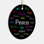 Weltweiter Frieden in der Schwarzen Keramik Ornament (Rechts)