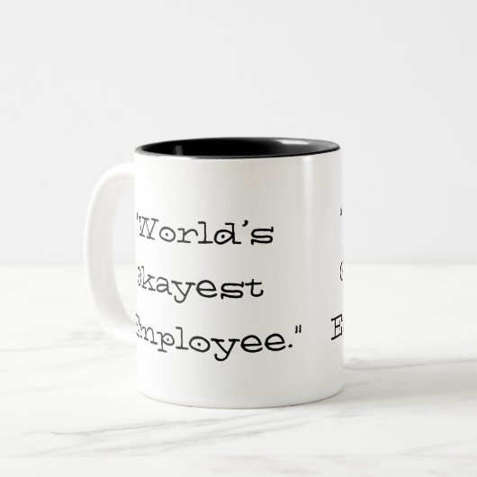Weltweiter Mitarbeiter Zweifarbige Tasse (Vorderseite Links)