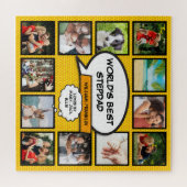 Weltweiter Stepfather Stepdad 12 Foto Comic Fun Puzzle (Horizontal)