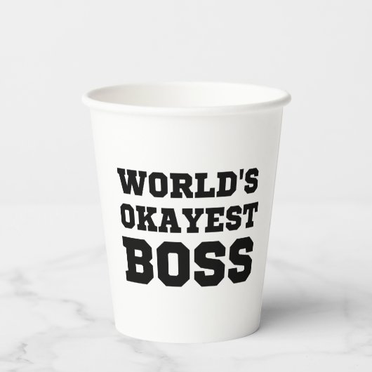 Weltweiter Superboss Pappbecher (Rückseite)