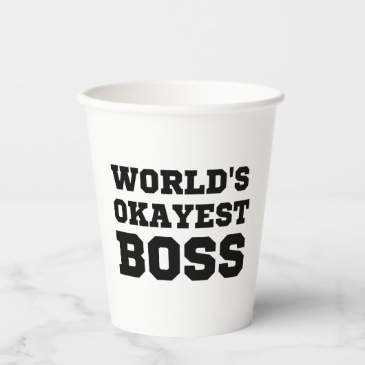 Weltweiter Superboss Pappbecher (Vorderseite)