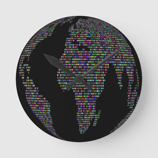 Weltweltweltkarte Runde Wanduhr (Vorderseite)