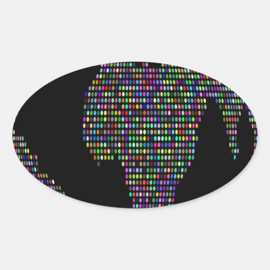 Weltweltweltweltkarte Ovaler Aufkleber (Vorderseite)