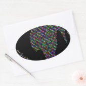 Weltweltweltweltkarte Ovaler Aufkleber (Umschlag)