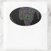 Weltweltweltweltkarte Ovaler Aufkleber (Tasche)