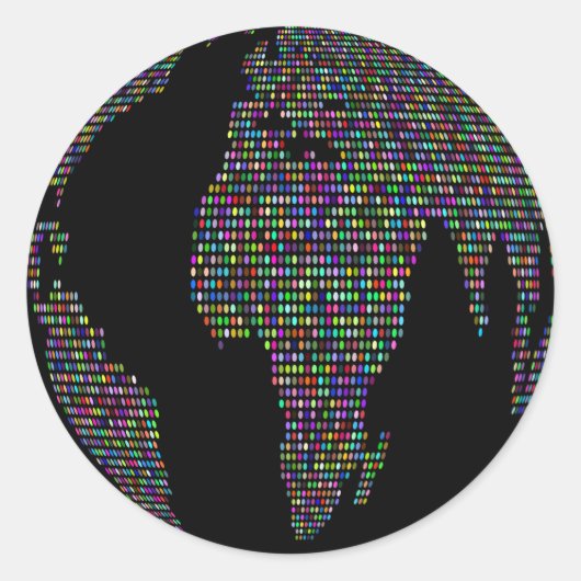 Weltweltweltweltkarte Runder Aufkleber (Vorderseite)