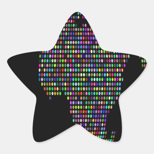 Weltweltweltweltkarte Stern-Aufkleber (Vorderseite)