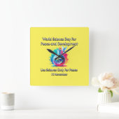 Weltwissenschaftstag für Frieden und Entwicklung. Quadratische Wanduhr (Zuhause)