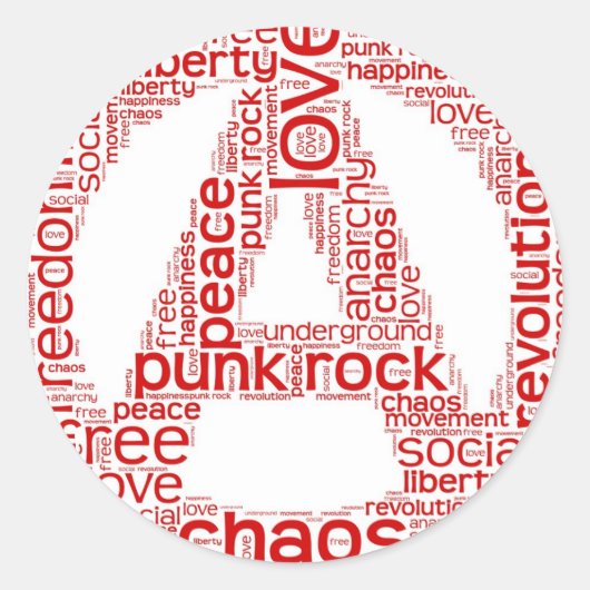 Weltwolke in anarchischer Form Runder Aufkleber (Vorderseite)
