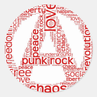 Weltwolke in anarchischer Form Runder Aufkleber