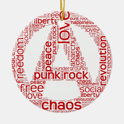 Weltwolke in der Anarchieform Keramik Ornament (Vorne)