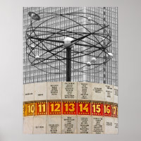 Weltzeit-Uhr, Alexanderplatz, Berlin, Teil B&W