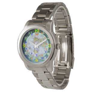 Weltzeit-Zonen-Stadt-Reise-Armbanduhr Armbanduhr