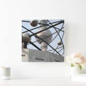 Weltzeituhr Fernsehturm Berlin Quadratische Wanduhr (Zuhause)