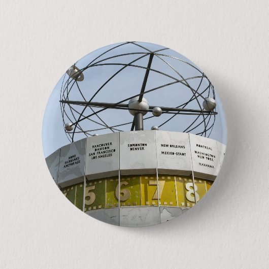 Weltzeituhr in Berlin Button (Vorderseite)