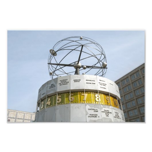 Weltzeituhr in Berlin Fotodruck (Vorne)