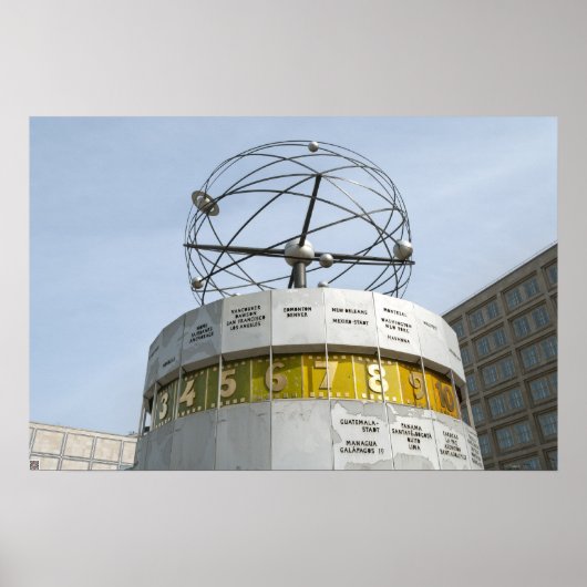 Weltzeituhr in Berlin Poster (Vorne)