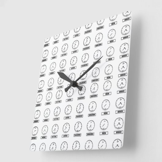 Weltzeituhren Quadratische Wanduhr (Winkel)