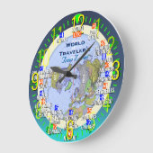 Weltzeitzonen Große Wanduhr (Winkel)