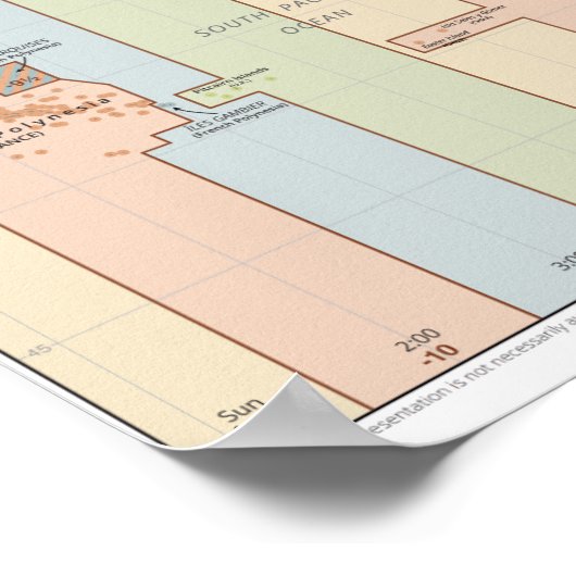 Weltzeitzonen-Karte Poster (Ecke)