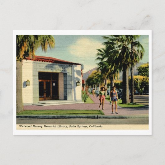 Welwood Library, Palm Springs, Kalifornien Vintag Postkarte (Vorderseite)