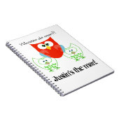 Wem bemannen DA? 3 Retro farbige Eulen Notizblock (Rechte Seite)