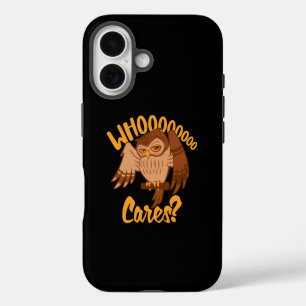 Wem ist es egal Lustige sorglose Cartoon-Eule-Zeic iPhone 16 Hülle