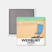 Wembury Devon Beach Reiseplakat Magnet (Vorderseite/Rückseite)