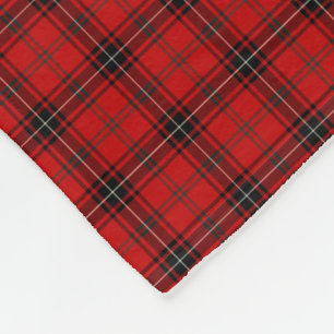 Wemyss Clanroter und schwarzer Tartan Fleecedecke
