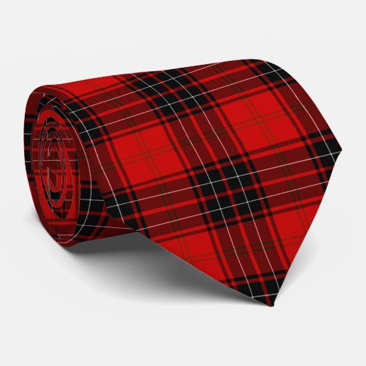 Wemyss tartan red black kariert krawatte (Gerollt)