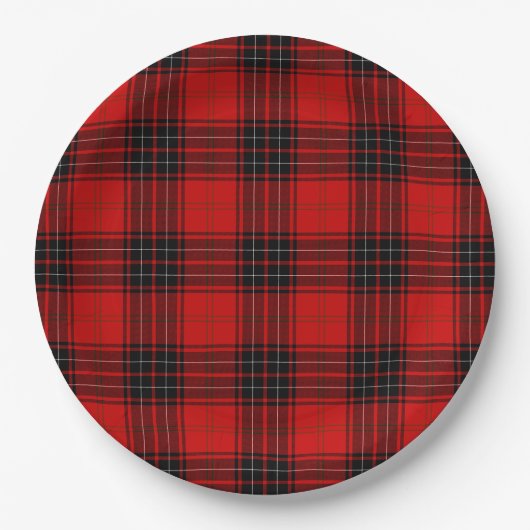 Wemyss tartan red black kariert pappteller (Vorderseite)