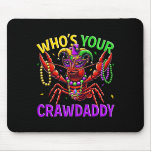 Wen Ihr Crawdaddy Crawfish Jester Bead Hat Mardi Mousepad