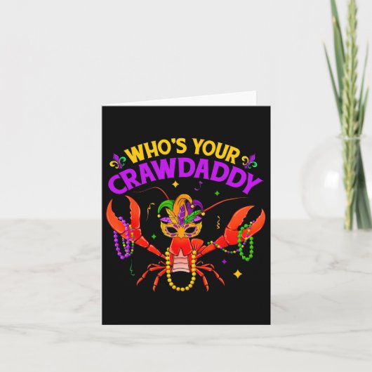 Wen Ihr Crawdaddy Crawfish Jester Beads Funny Ma Karte (Vorderseite)