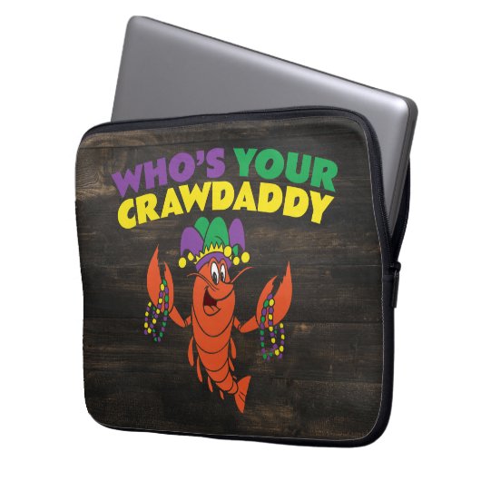 Wen Ihr Crawdaddy Crawfish Mardi Gras Funny Laptopschutzhülle (Vorderseite Links)
