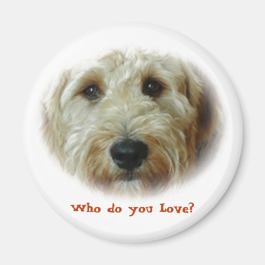 Wen Liebe du? Funny Dog Magnet (Vorne)