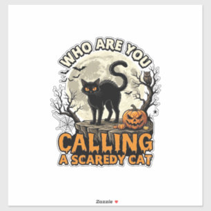 Wen nennst du Feigling Halloween Schwarz_1 Aufkleber