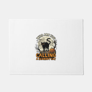 Wen nennst du Feigling Halloween Schwarz_1 Fußmatte