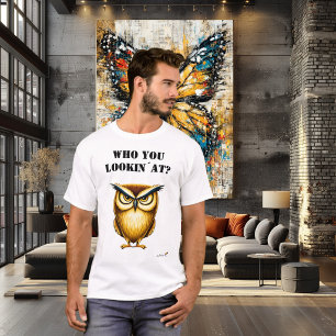 Wen Siehst Du Lustiges Eulen T-Shirt an