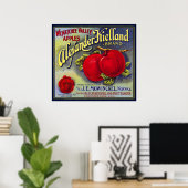 WENATCHEE VALLEY APPLES FRUIT CRATE LABEL 1910 POSTER (Heimbüro)