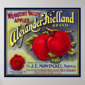WENATCHEE VALLEY APPLES FRUIT CRATE LABEL 1910 POSTER (Vorne)