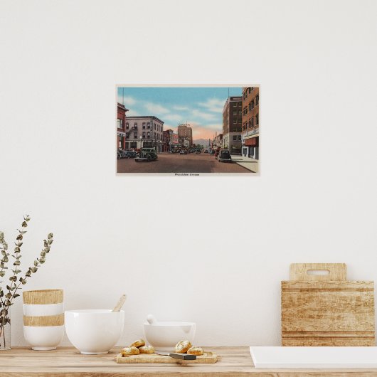 Wenatchee, WAStreet View of Wenatchee Ave. Poster (Küche)