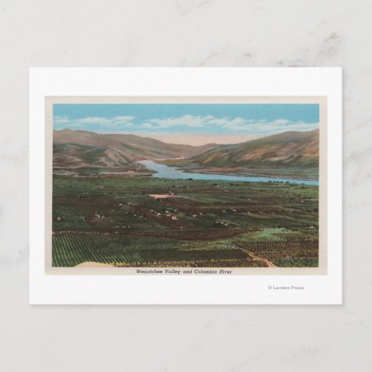 Wenatchee, WAView of Valley & Columbia River Postkarte (Vorderseite)