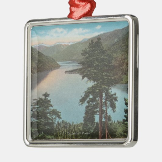 Wenatchee, WAView von See Chelan Ornament Aus Metall (Links)