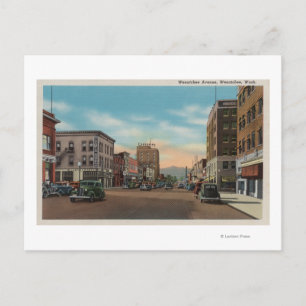 Wenatchee, WAView von Wenatchee Ave. Postkarte