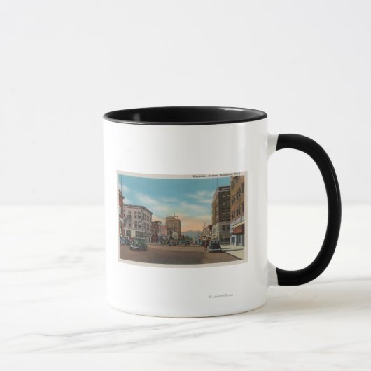 Wenatchee, WAView von Wenatchee Ave. Tasse (Rechts)