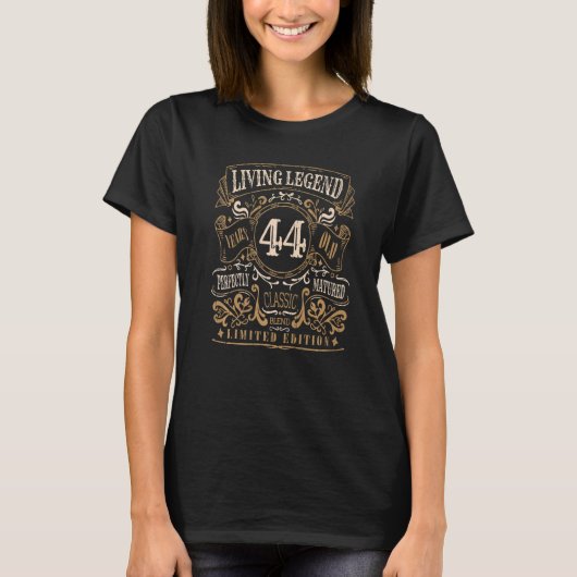 Wende 44 Jahre alt 44 Jahre alt Whiskey Ästhetik R T-Shirt (Vorderseite)