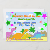 Wende 5 Dinosaur Geburtstagsparty Einladungen (Rückseite)