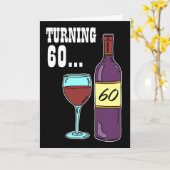 Wende 60 Wein 60. Geburtstag Karte (Gelbe Blume)