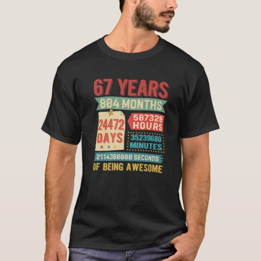 Wende 67 Jahre alt 67. Geburtstag Dekorationen BDA T-Shirt (Vorderseite)